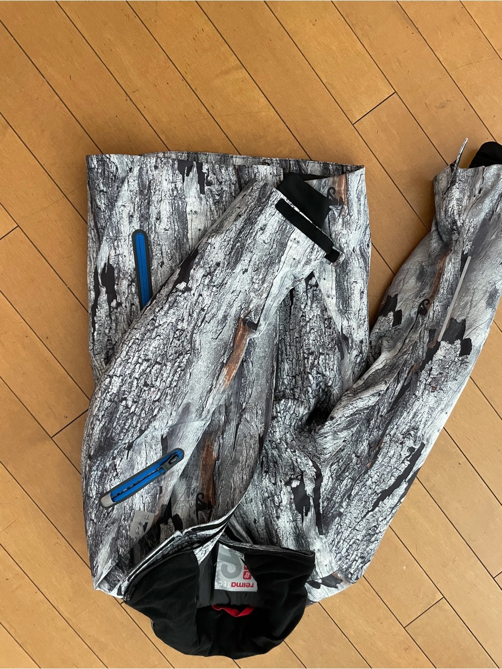 Kids Gray Wood-Pattern Waterproof snowboard/Ski Jacket size kids 11 - Reima Tec - Picture 6 of 6
